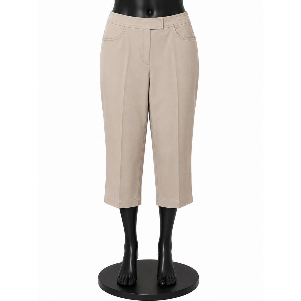 Liz Claiborne LizSport Women's Beige Capri Pants Size 16 Cropped Casual Travel - Picture 13 of 13